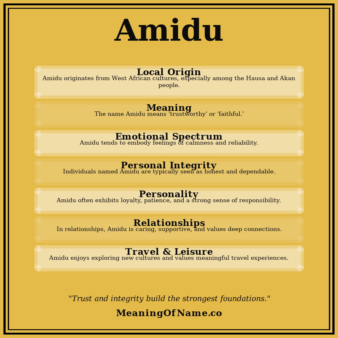 Amidu name meaning poster