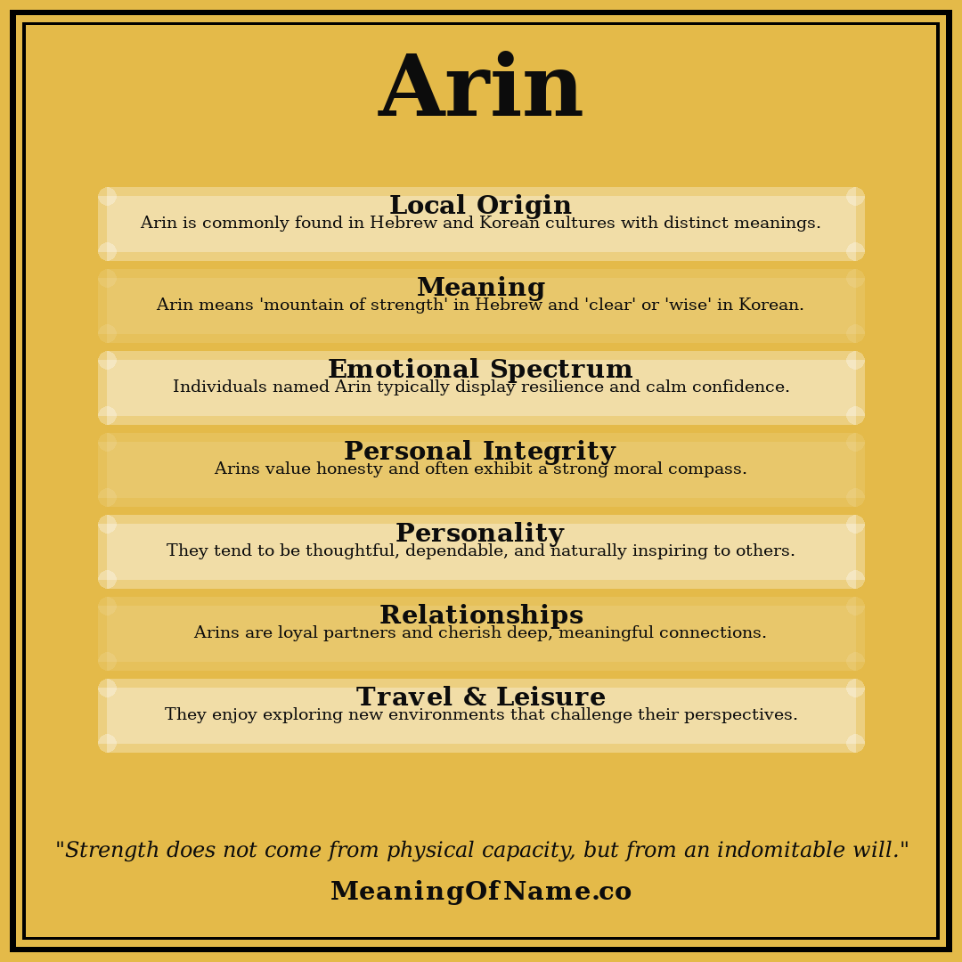Arin name meaning poster