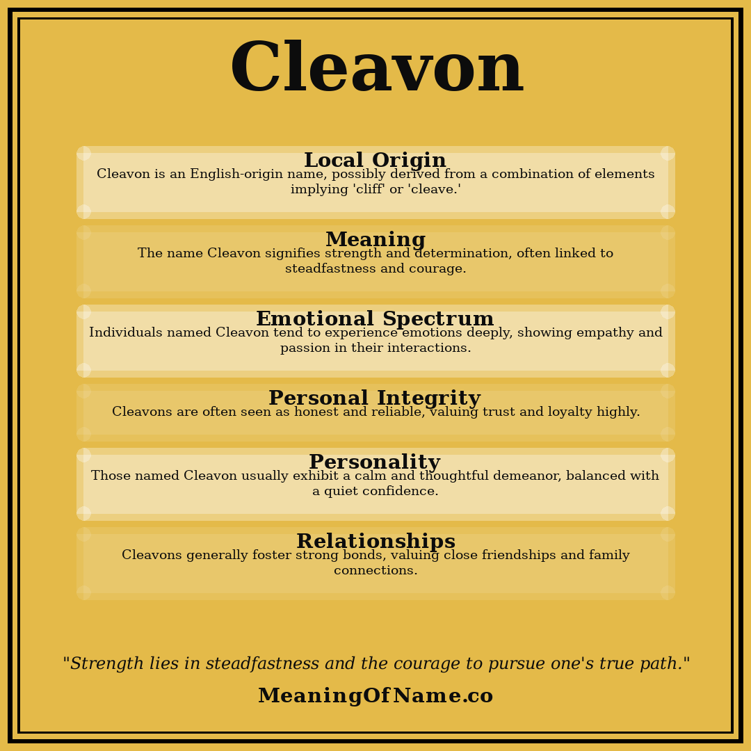 Cleavon name meaning poster