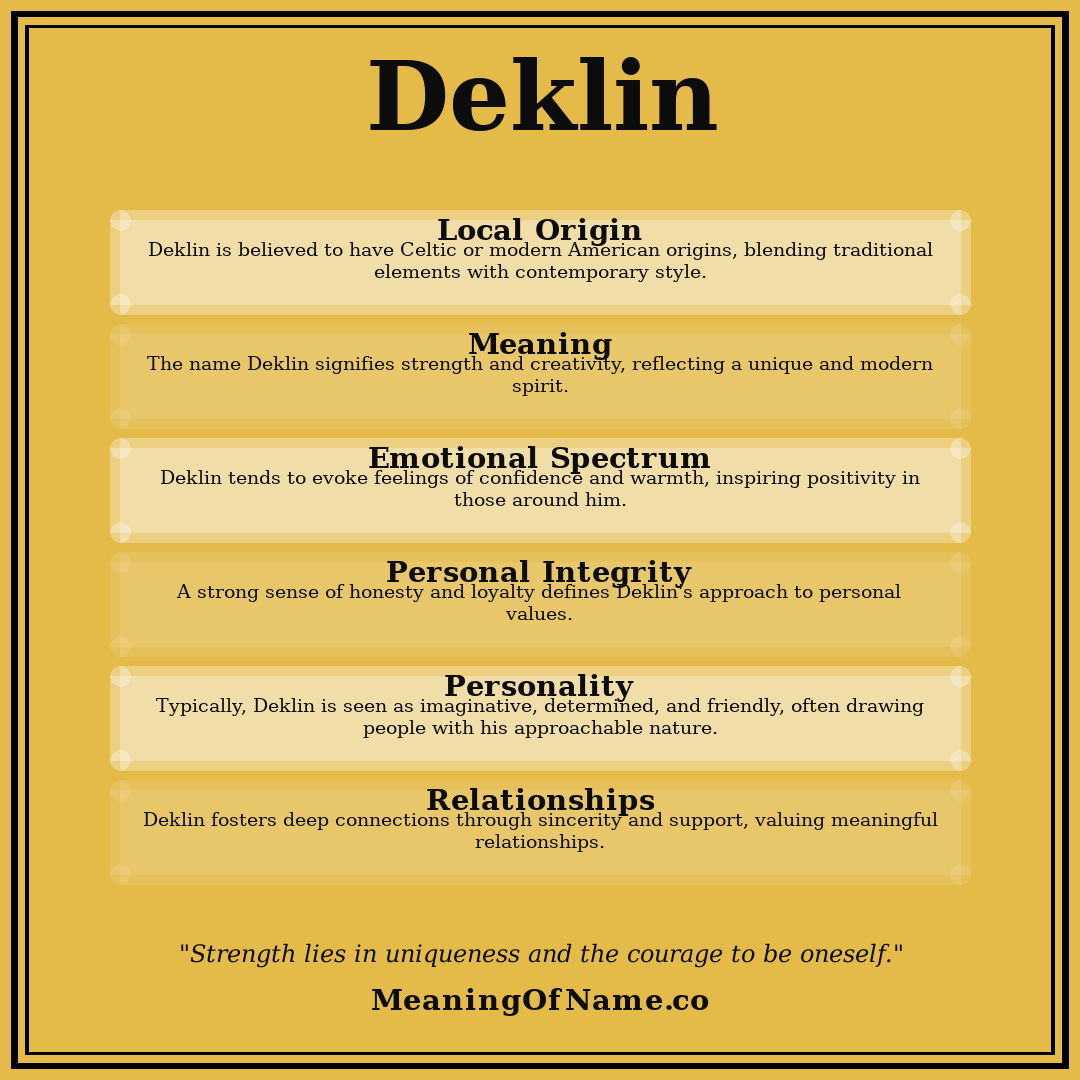 Deklin name meaning poster