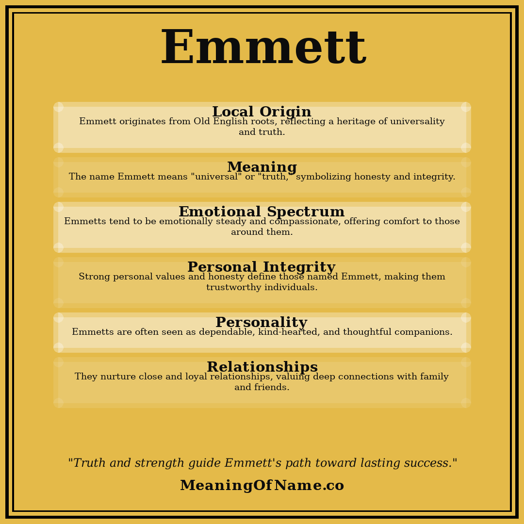 Emmett name meaning poster