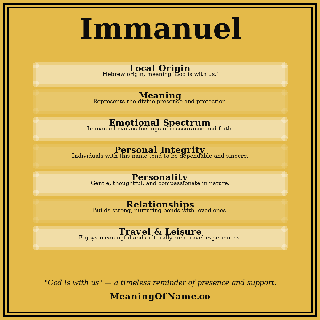 Immanuel name meaning poster