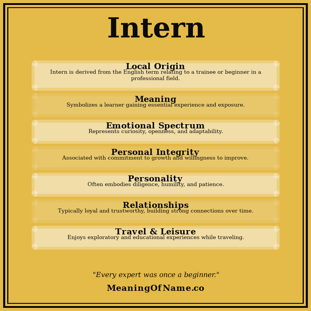 Intern name meaning poster
