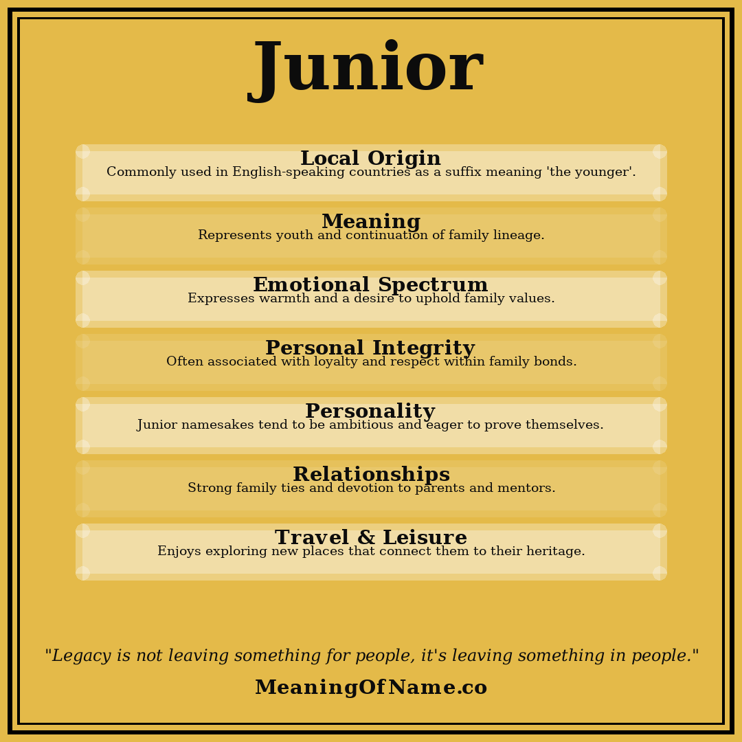 Junior name meaning poster