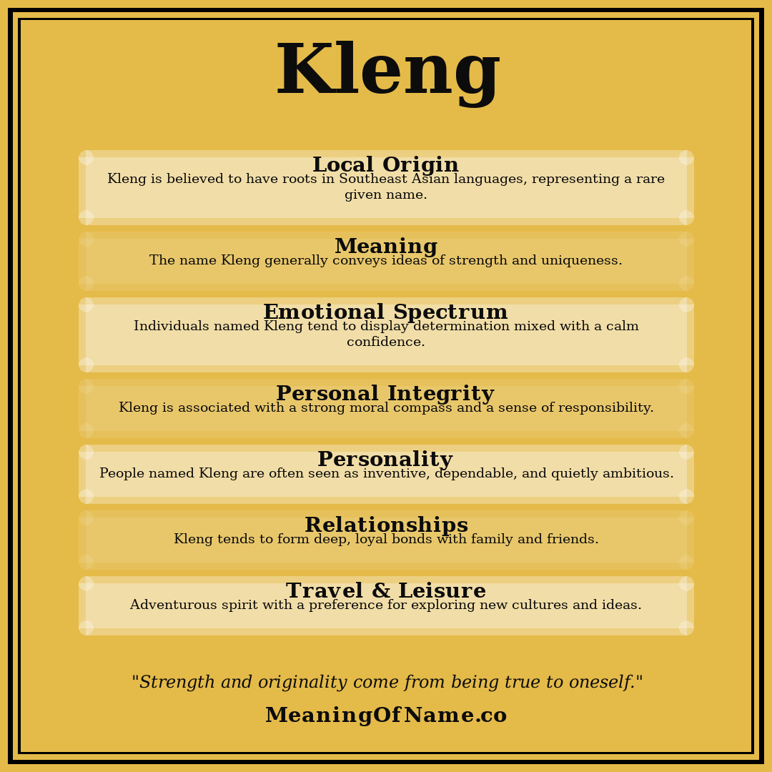 Kleng name meaning poster
