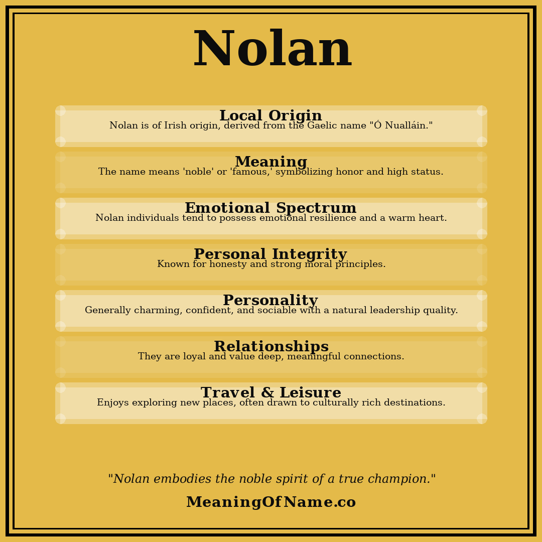 Nolan name meaning poster