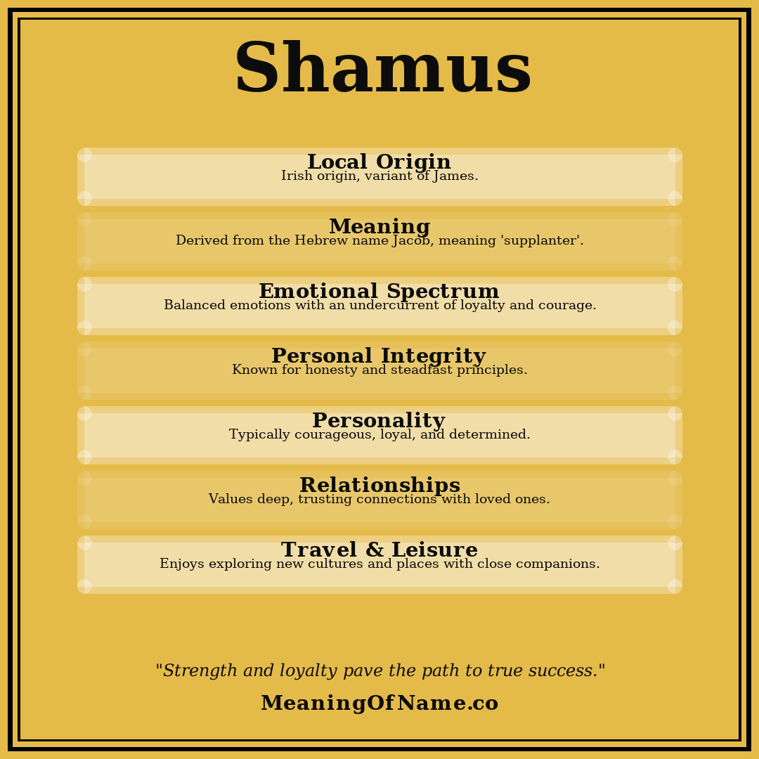 Shamus name meaning poster
