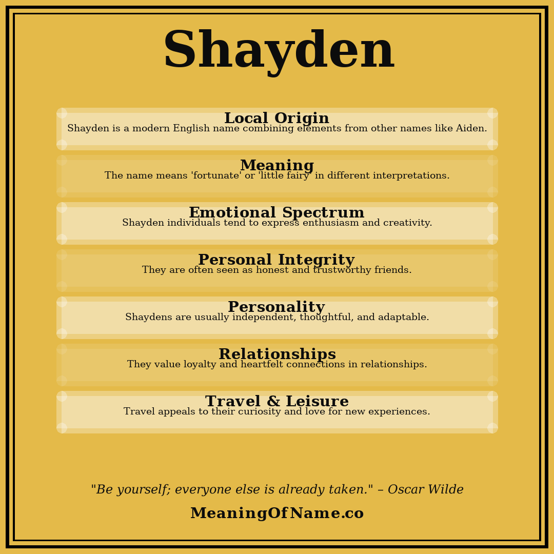 Shayden name meaning poster