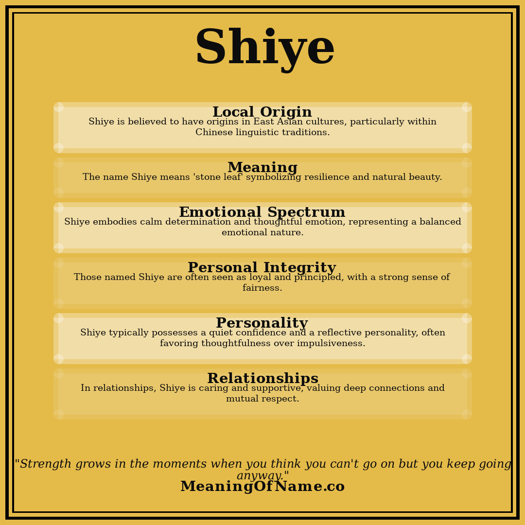 Shiye name meaning poster