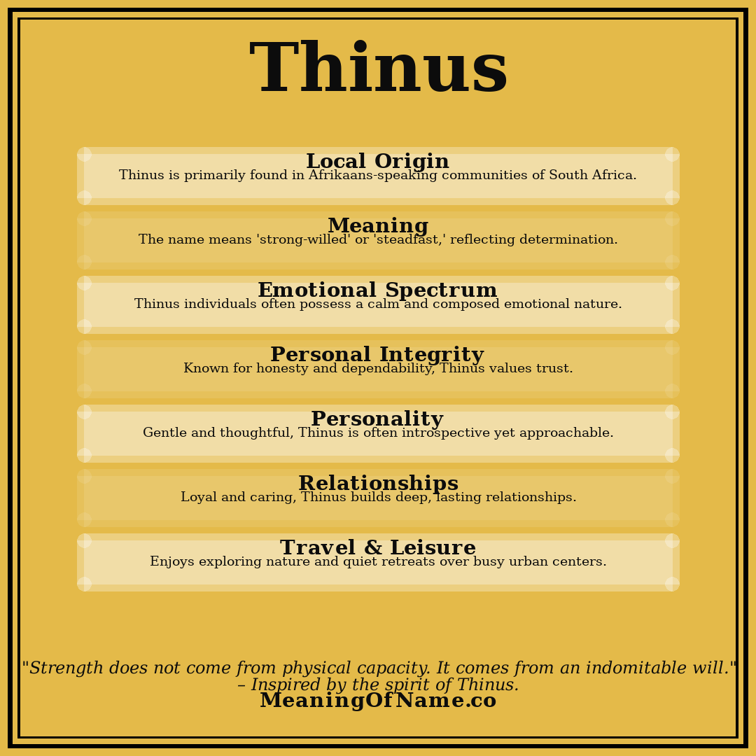 Thinus name meaning poster
