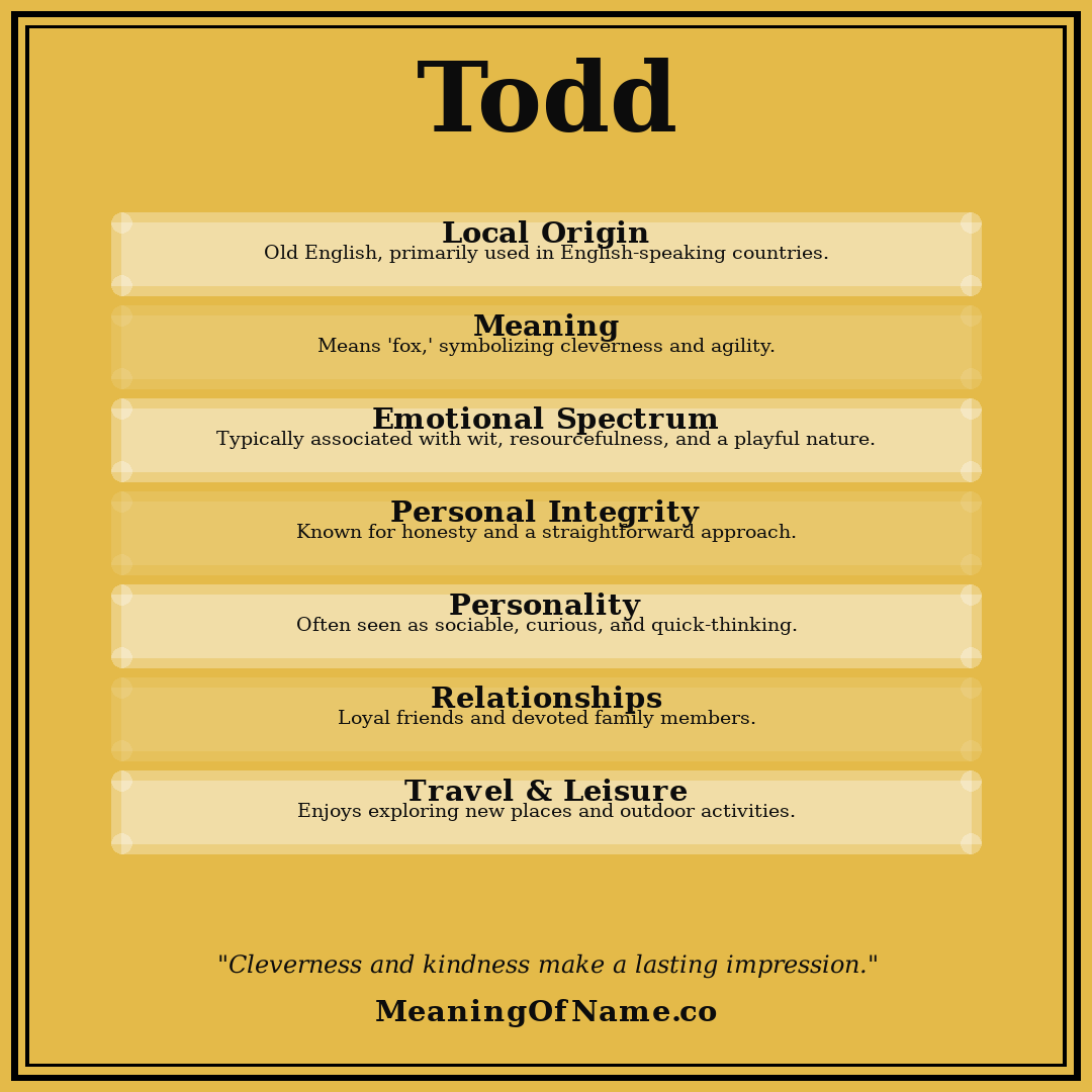 Todd name meaning poster