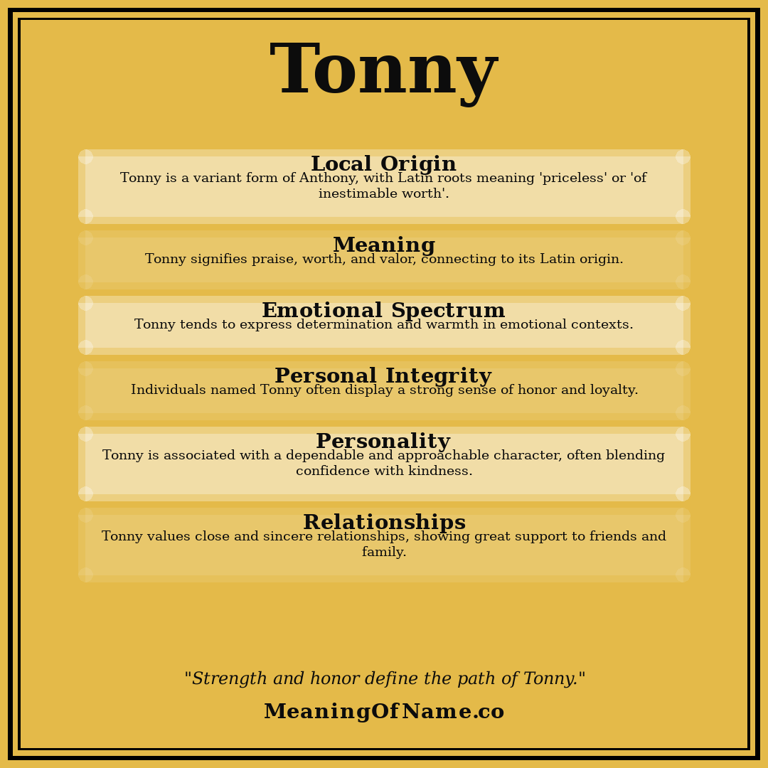 Tonny name meaning poster