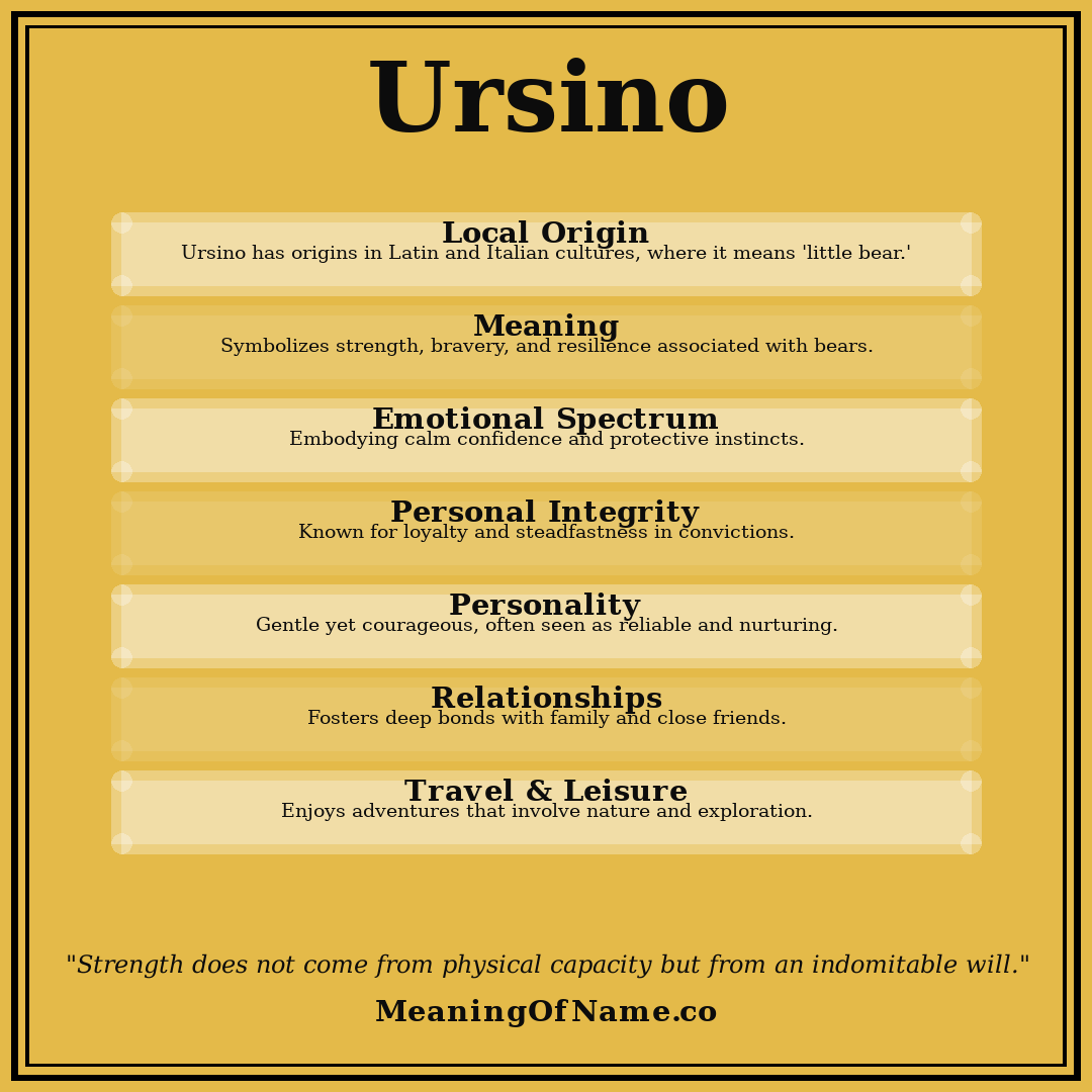 Ursino name meaning poster