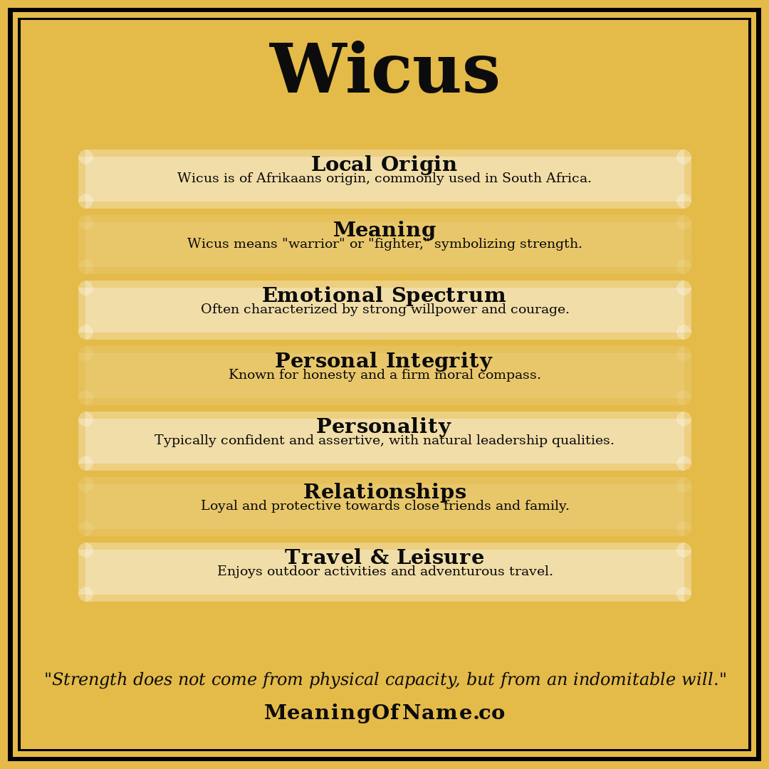 Wicus name meaning poster