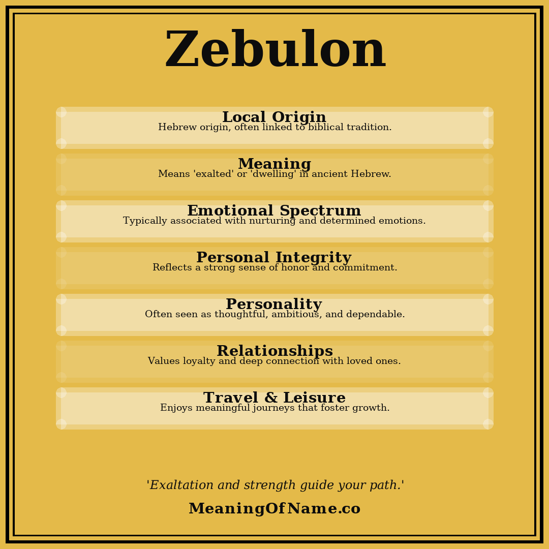 Zebulon name meaning poster