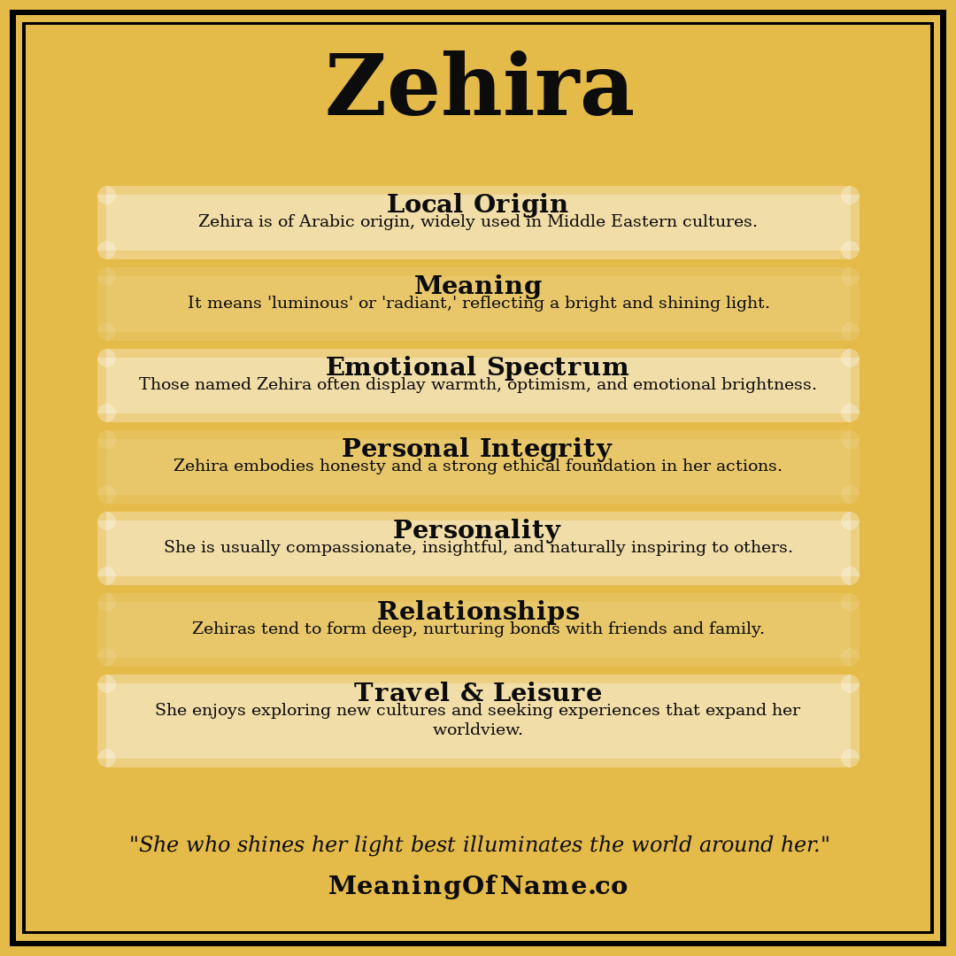 Zehira name meaning poster