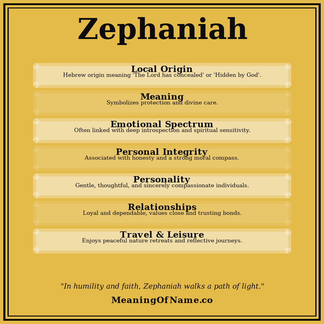 Zephaniah name meaning poster