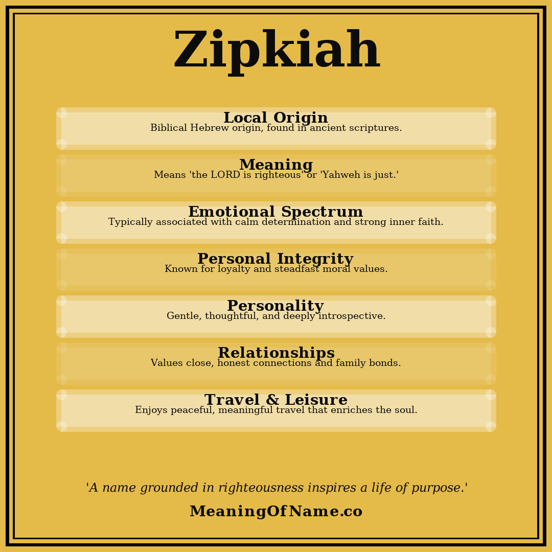 Zipkiah name meaning poster