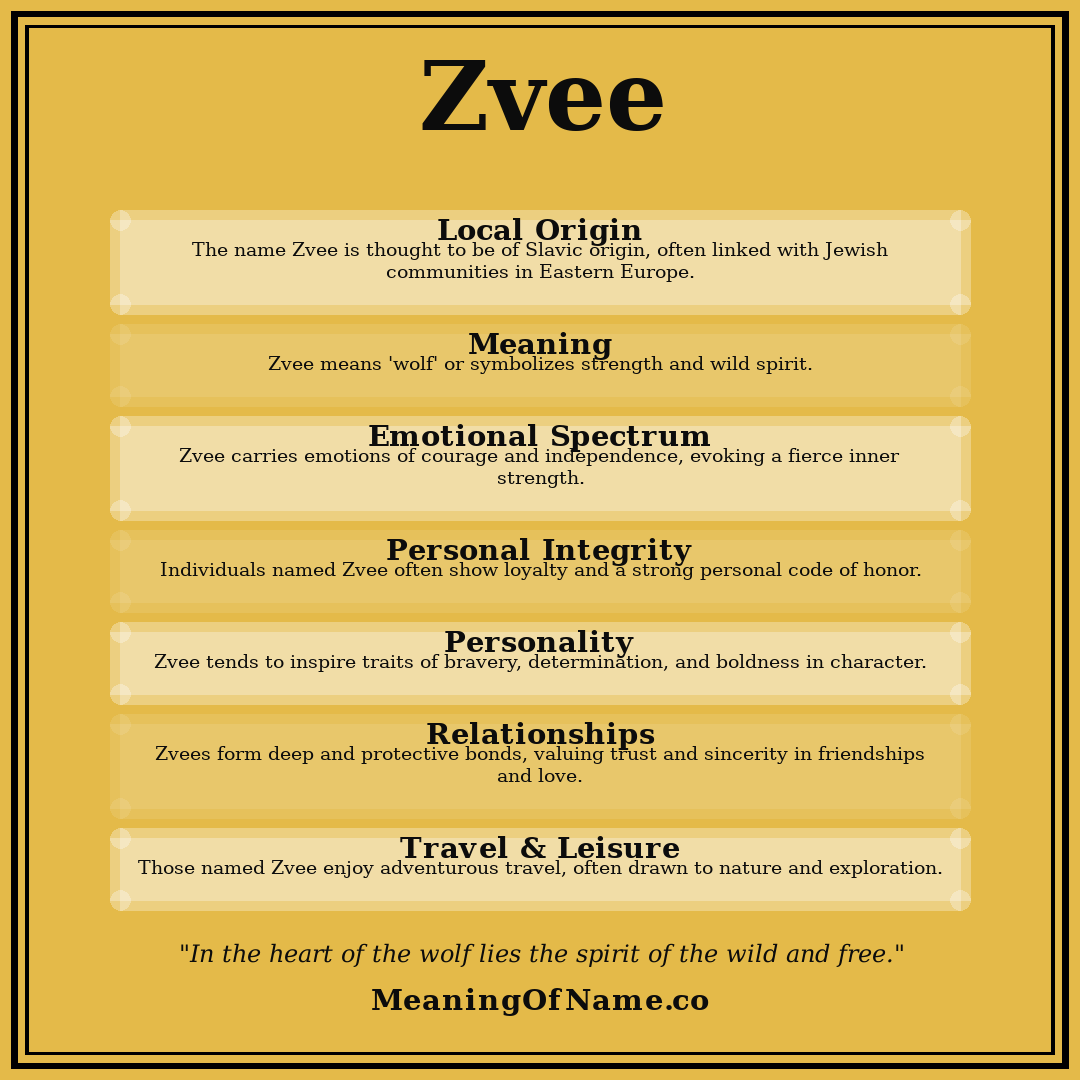 Zvee name meaning poster