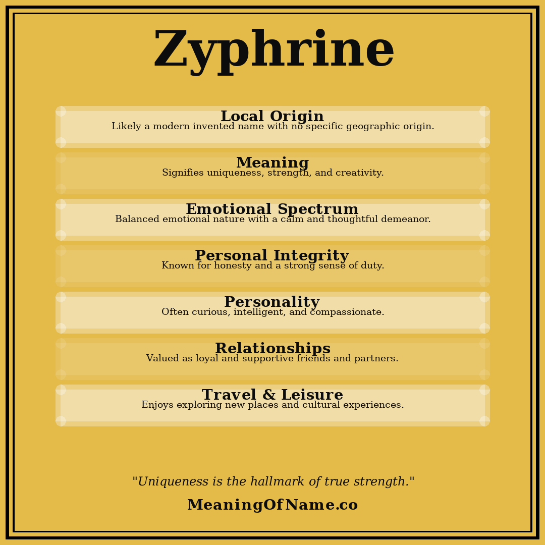 Zyphrine name meaning poster