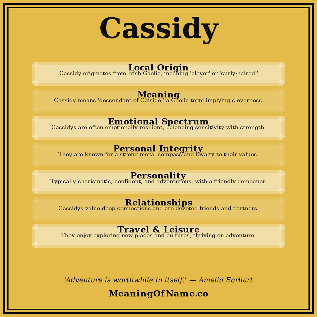 Cassidy name meaning poster