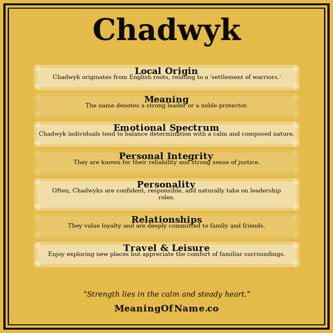 Chadwyk name meaning poster