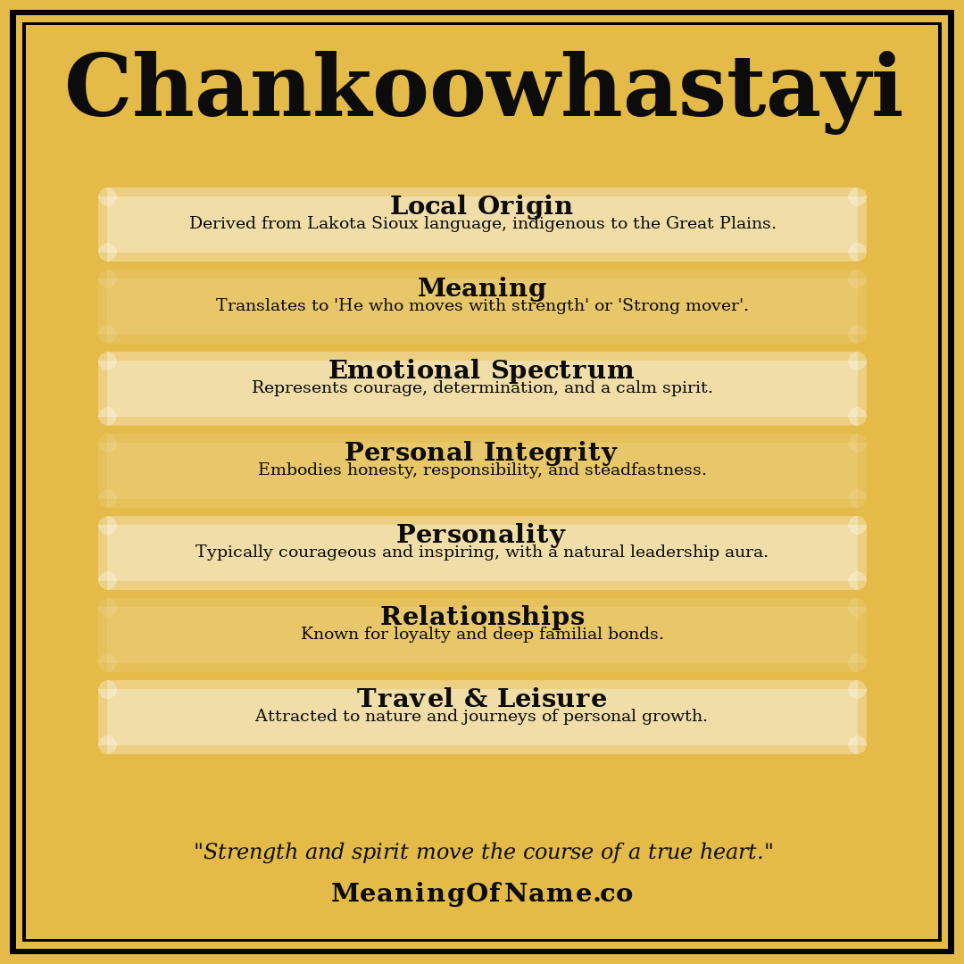 Chankoowhastayi name meaning poster