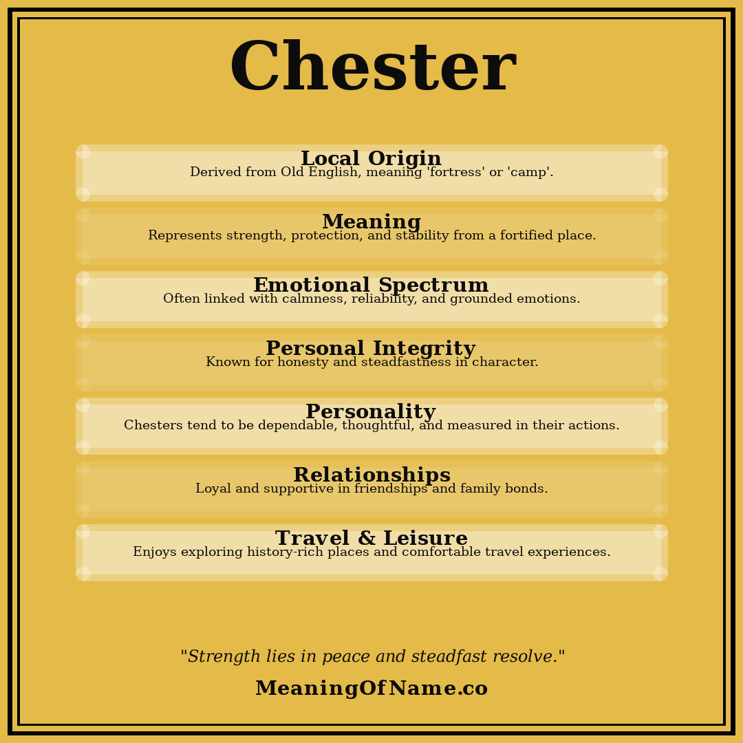 Chester name meaning poster