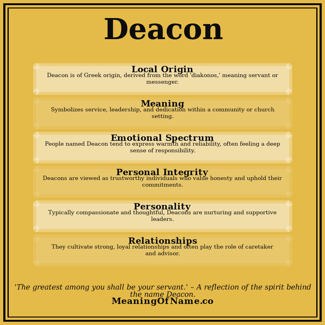 Deacon name meaning poster