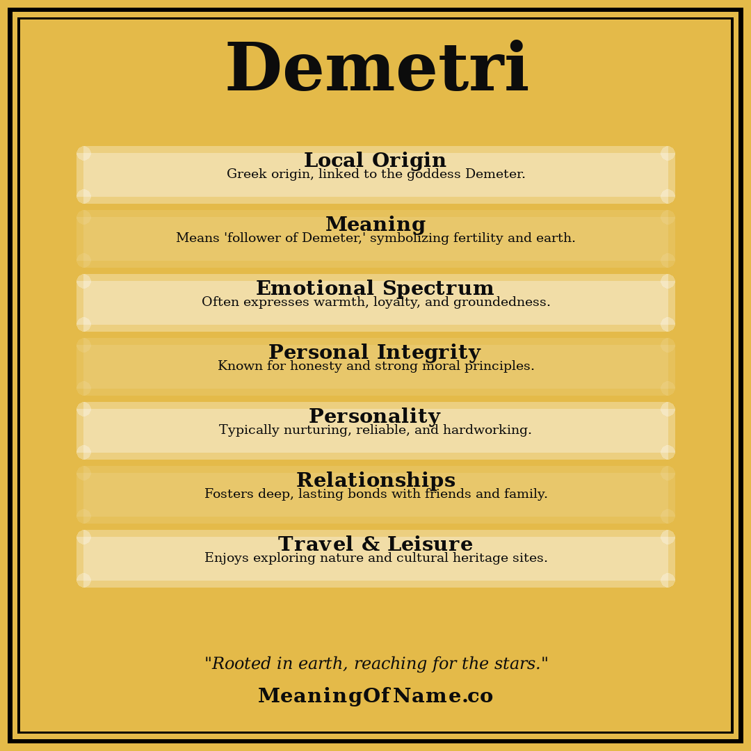 Demetri name meaning poster