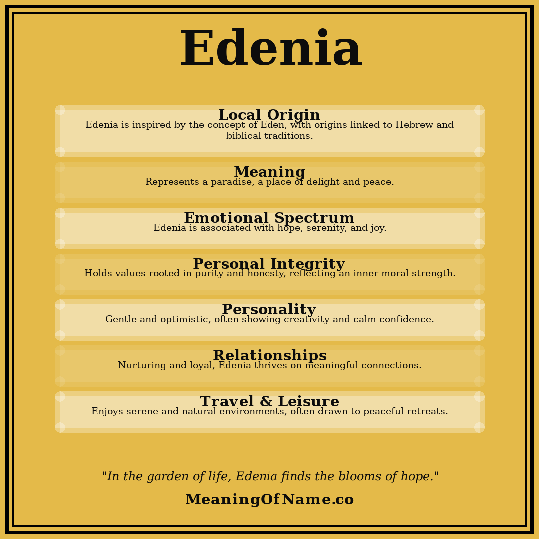 Edenia name meaning poster