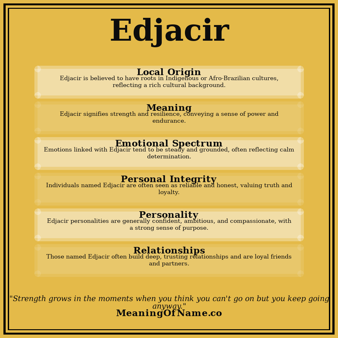 Edjacir name meaning poster