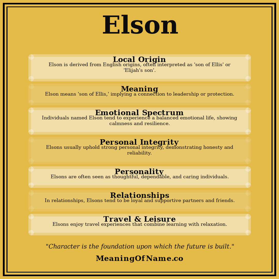 Elson name meaning poster