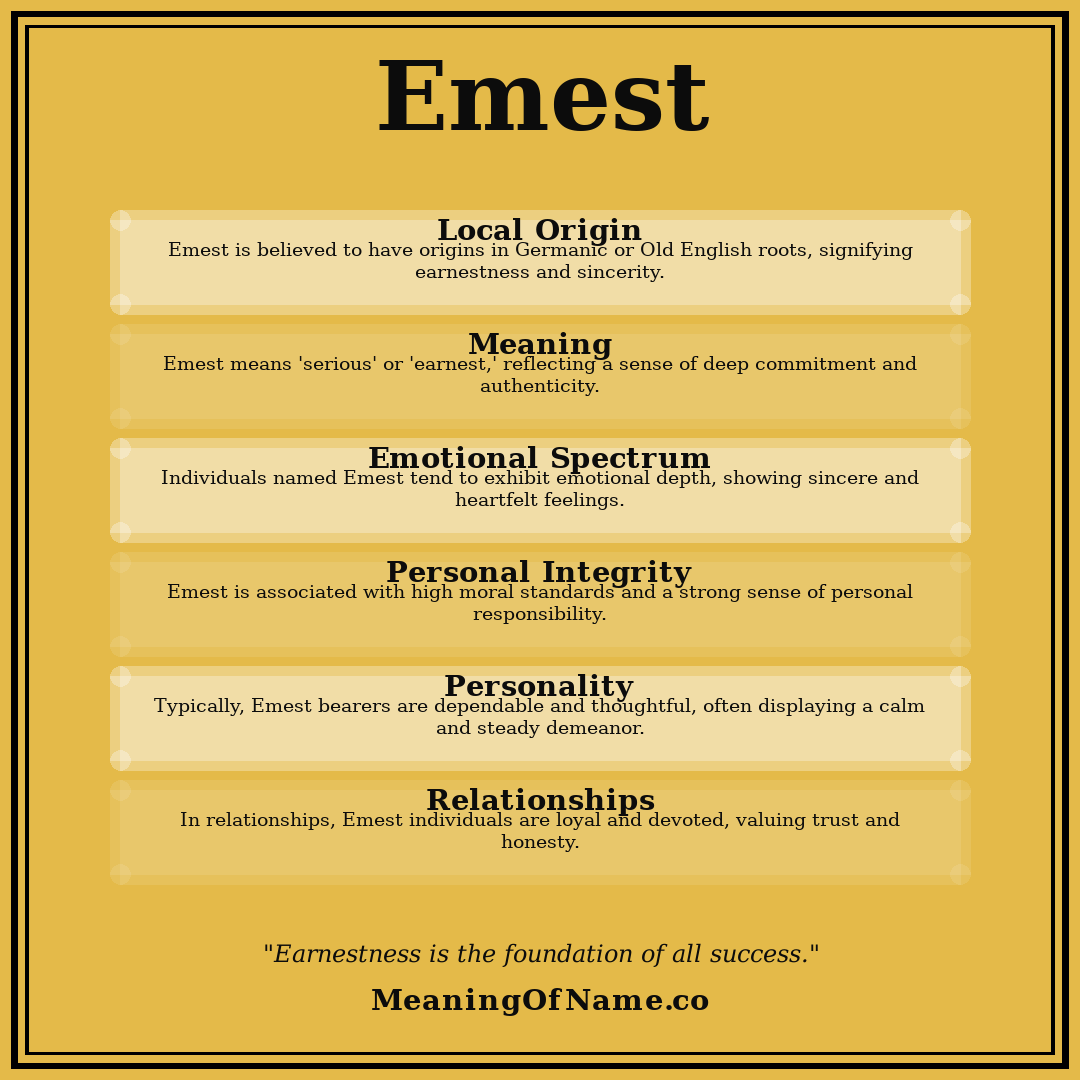 Emest name meaning poster