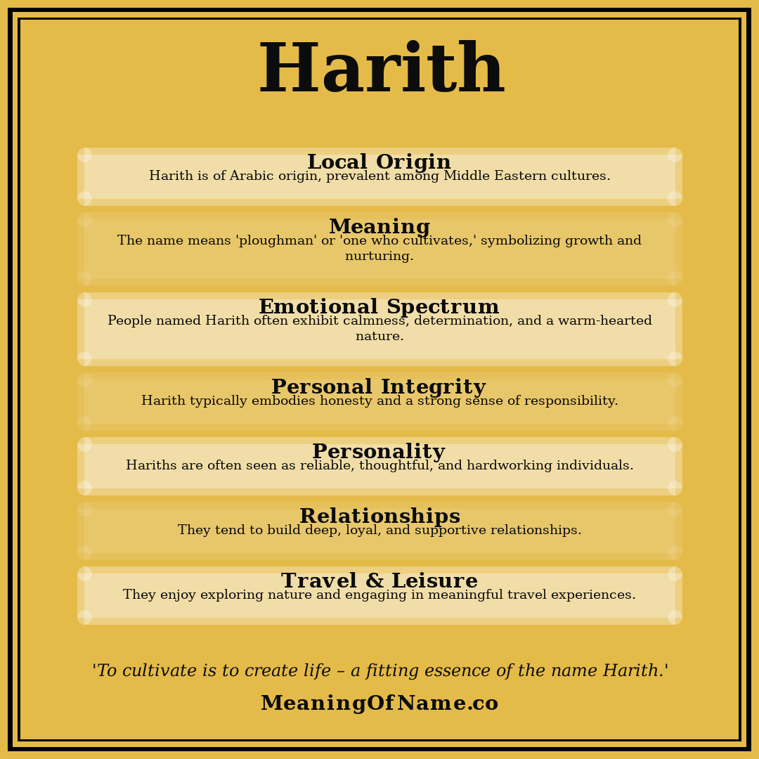Harith name meaning poster