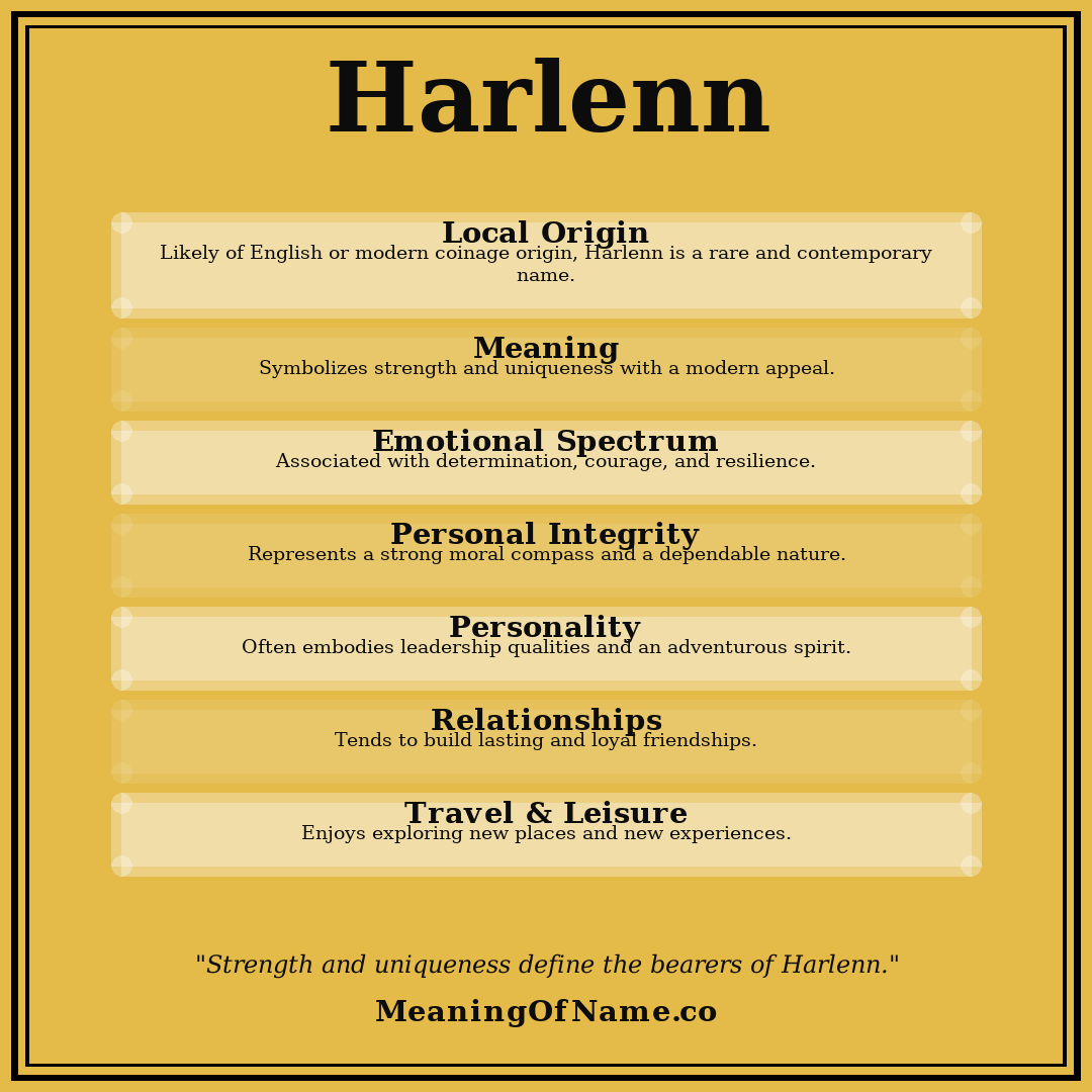 Harlenn name meaning poster