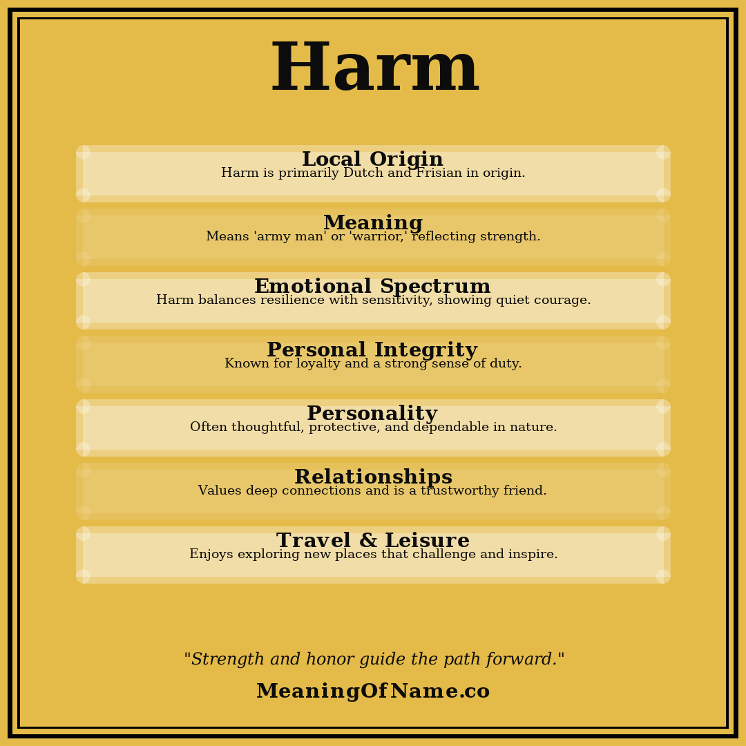 Harm name meaning poster
