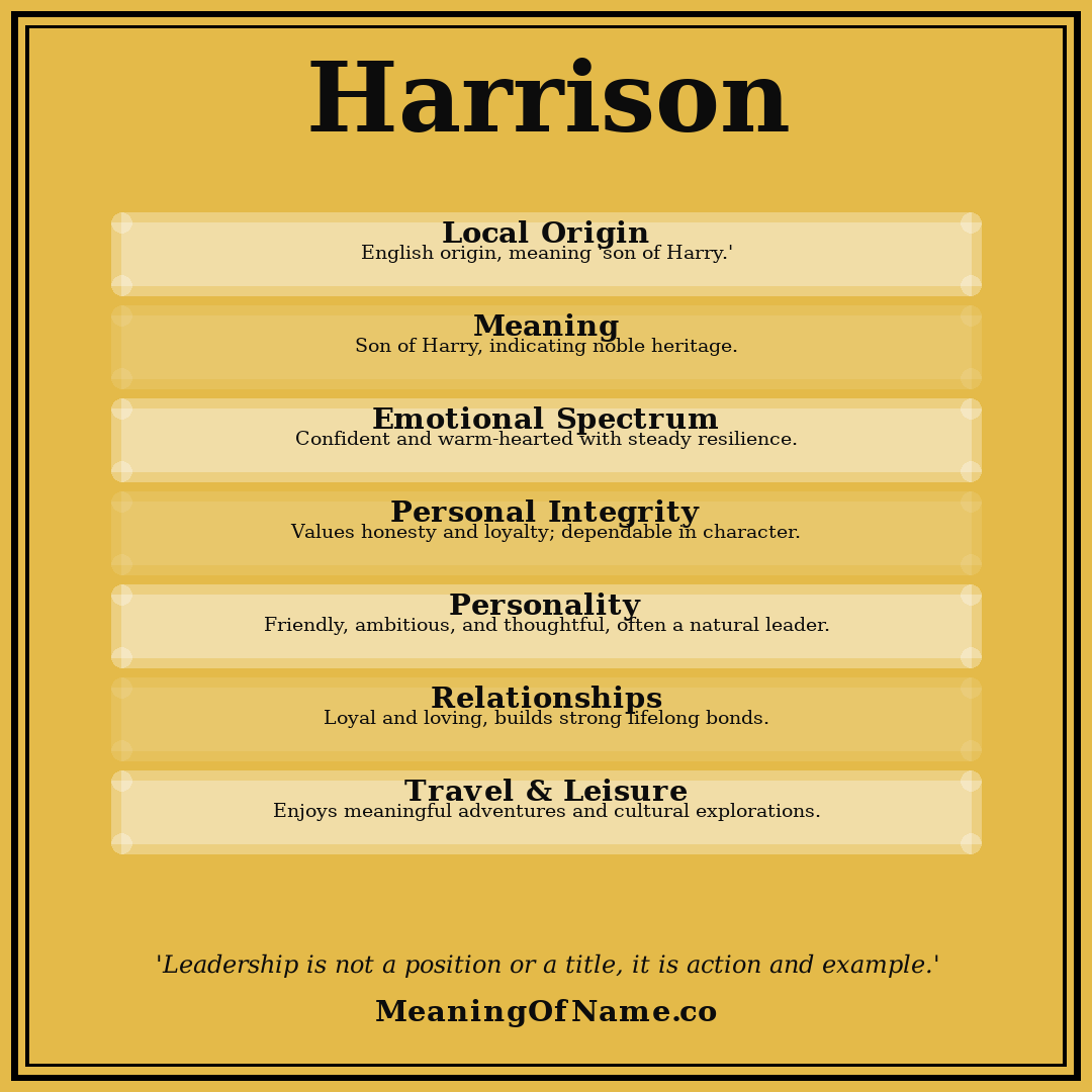 Harrison name meaning poster