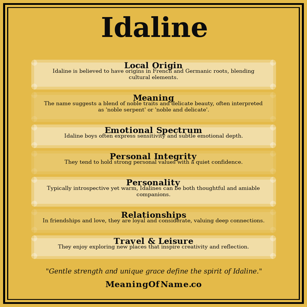 Idaline name meaning poster