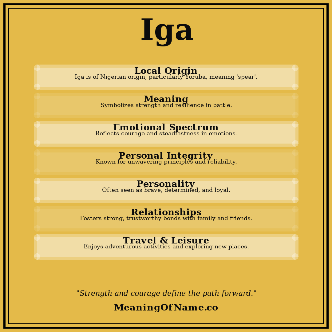 Iga name meaning poster