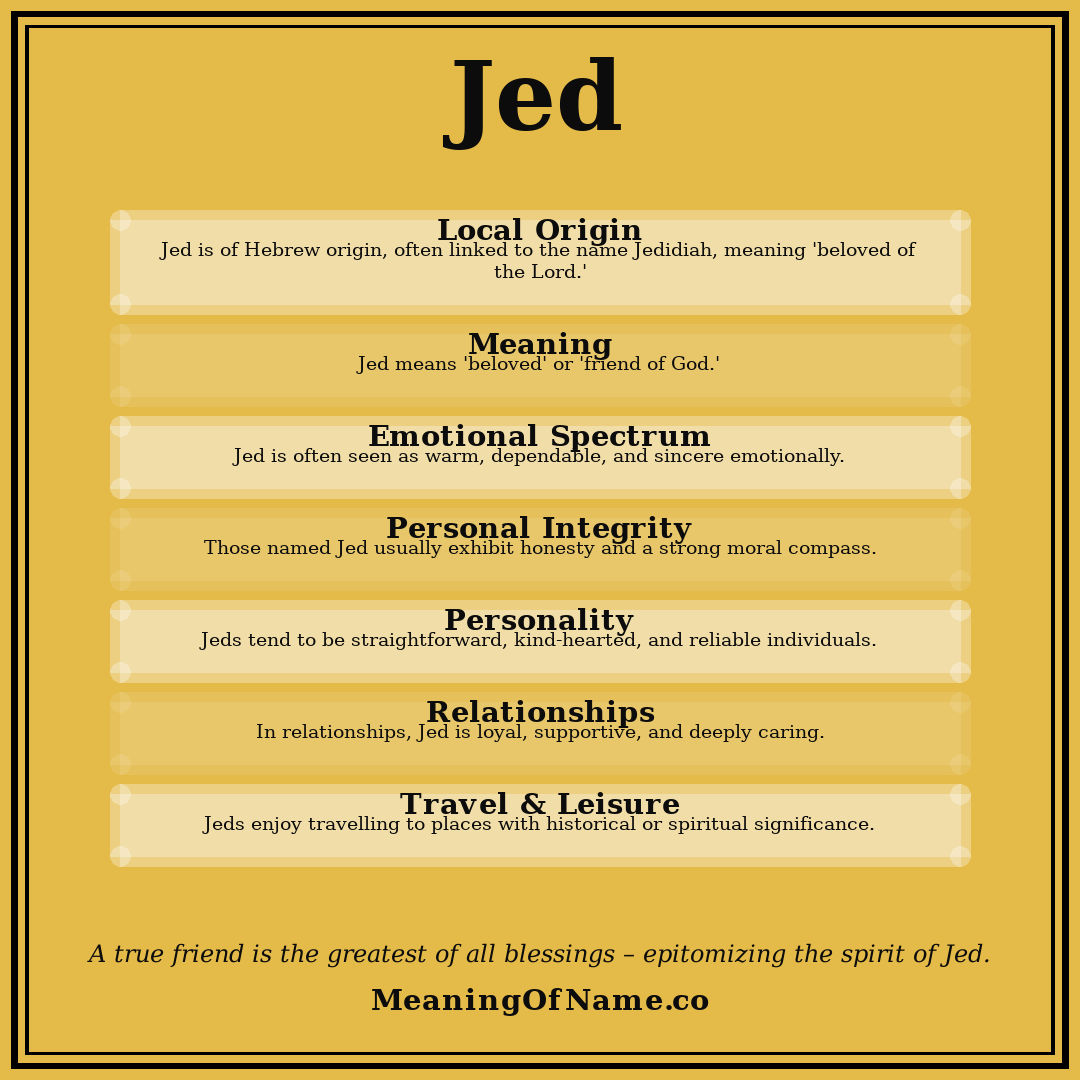 Jed name meaning poster