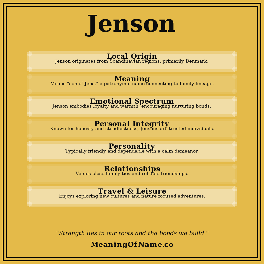 Jenson name meaning poster
