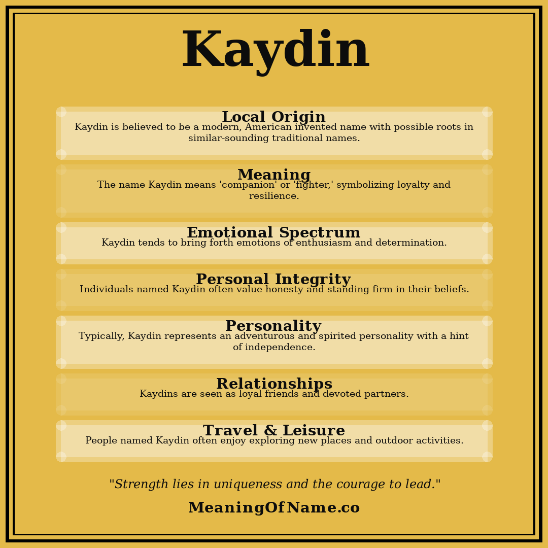 Kaydin name meaning poster