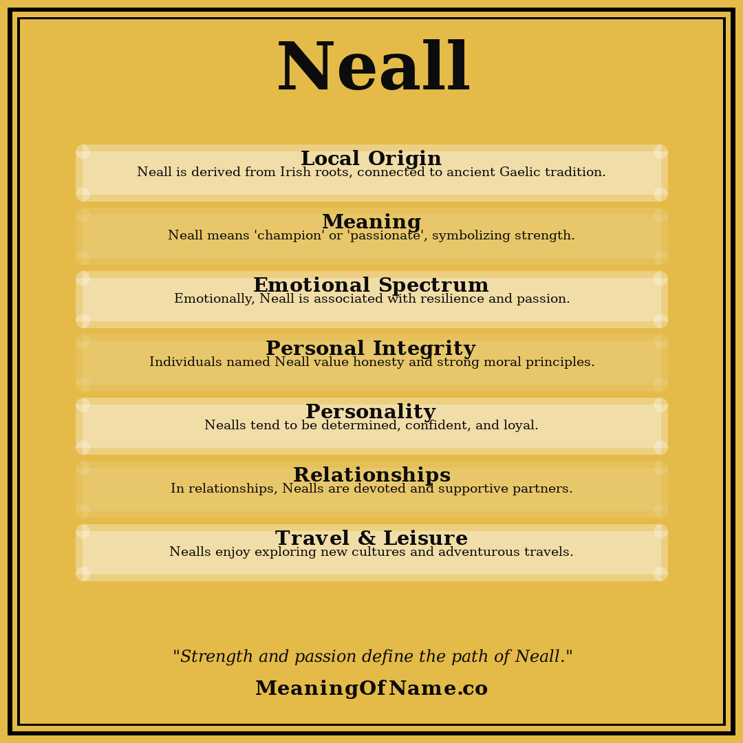 Neall name meaning poster