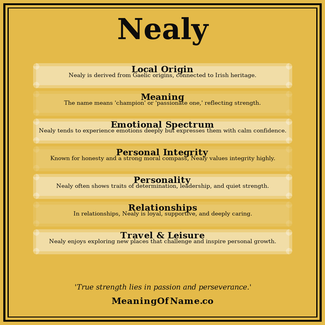 Nealy name meaning poster