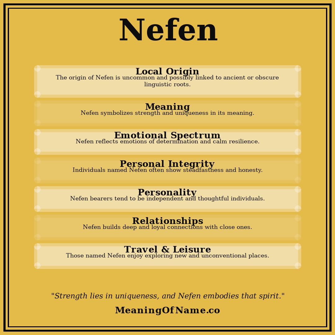 Nefen name meaning poster