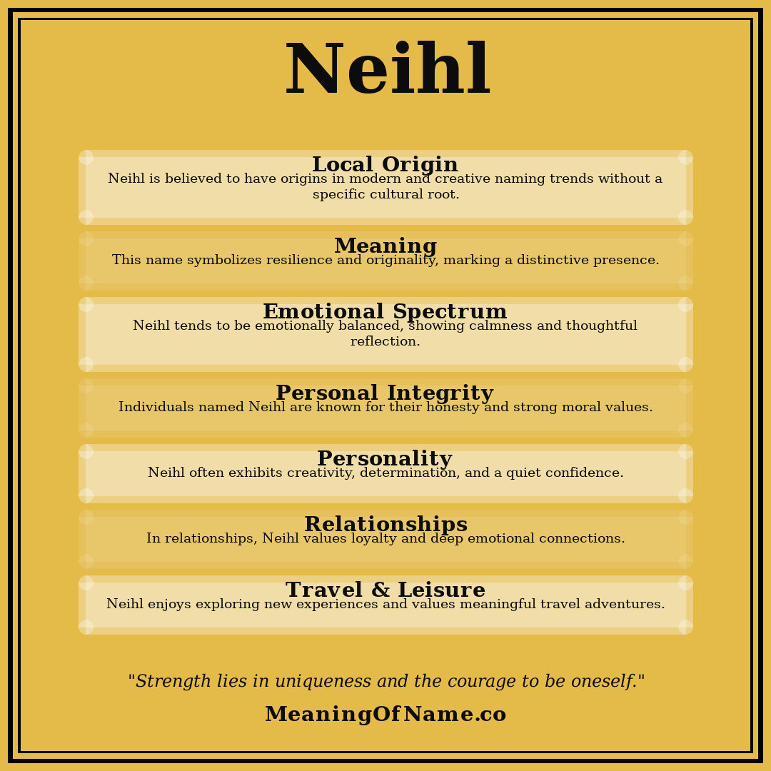 Neihl name meaning poster