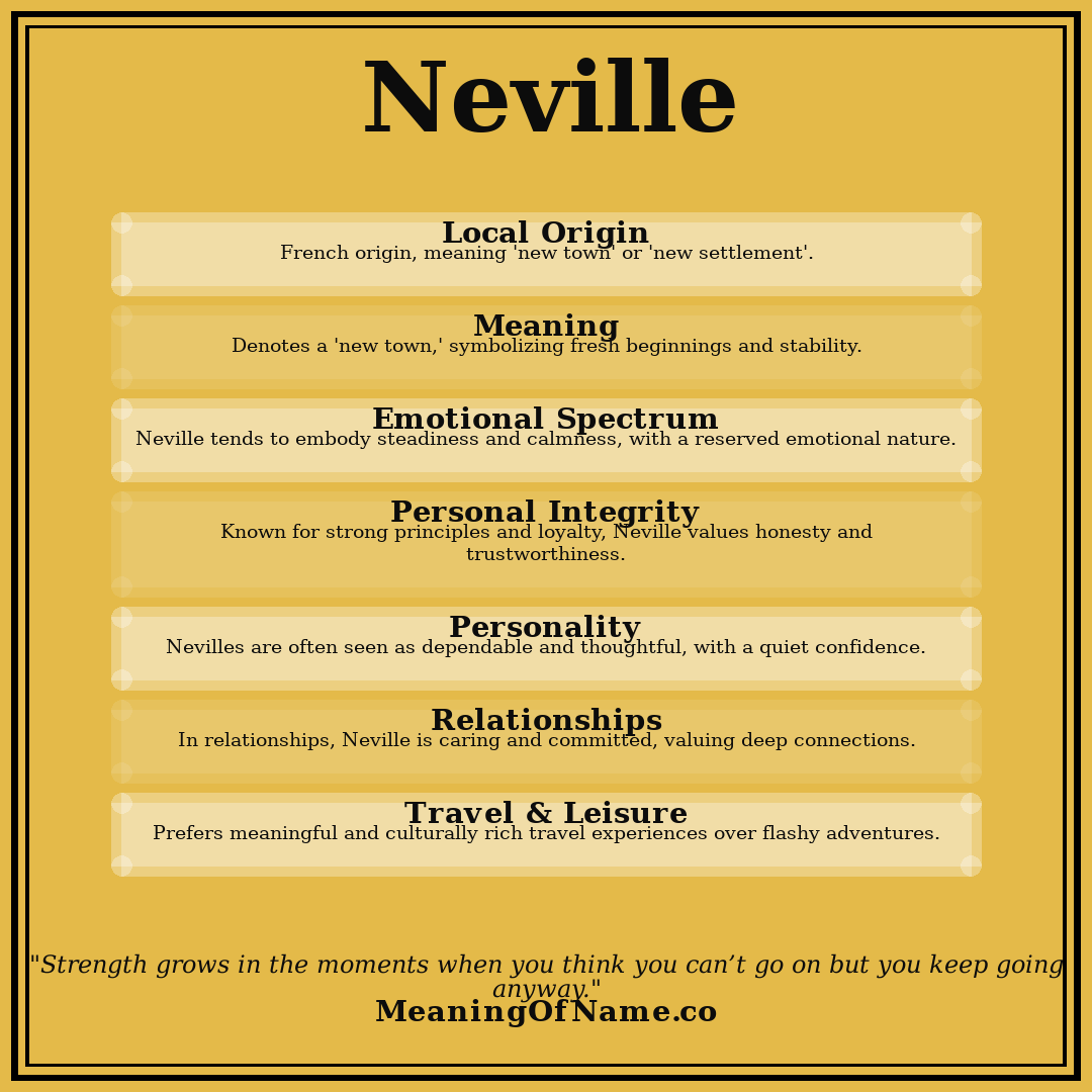 Neville name meaning poster