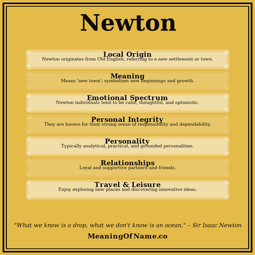 Newton name meaning poster