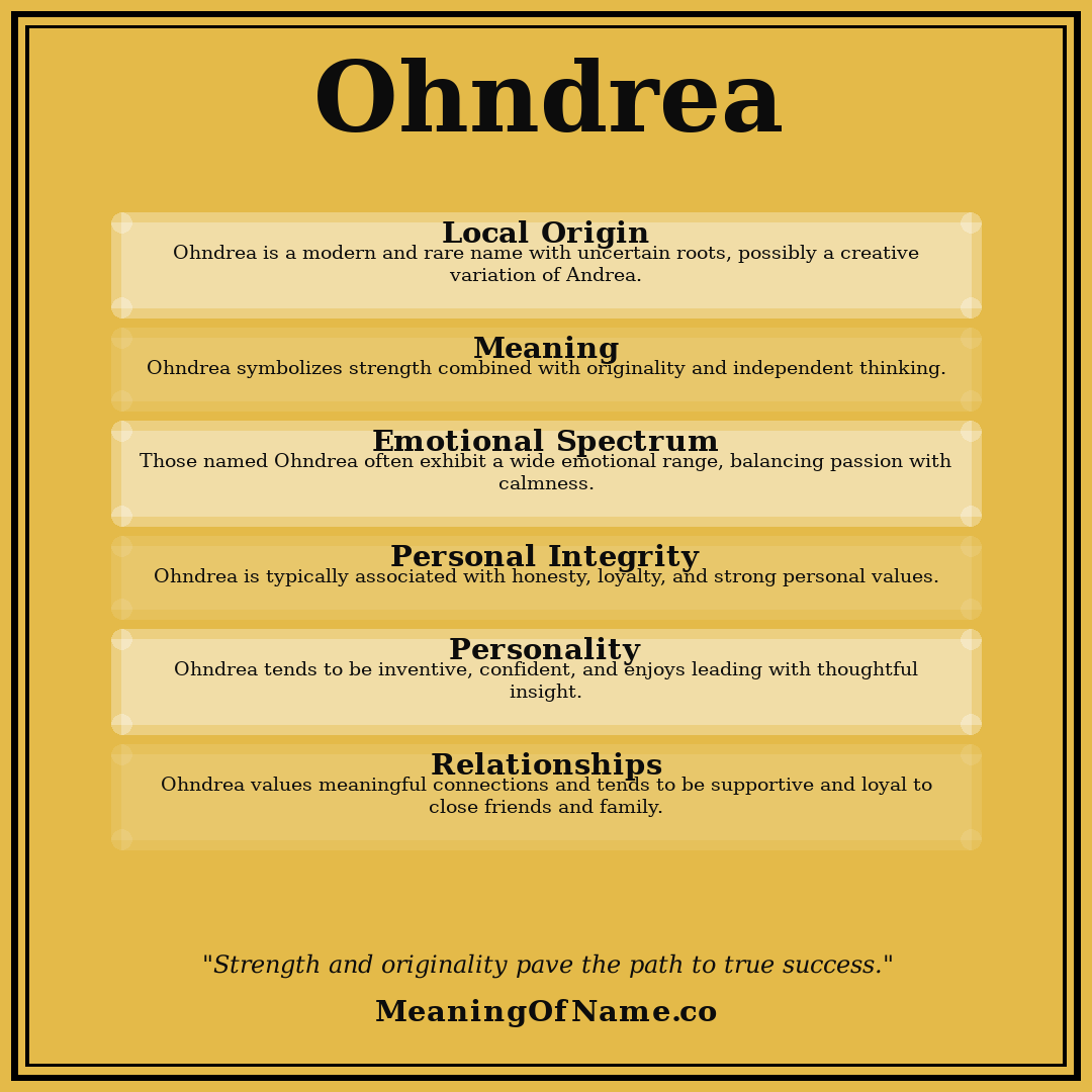 Ohndrea name meaning poster